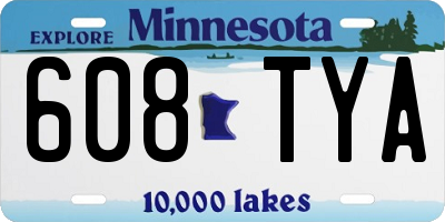 MN license plate 608TYA