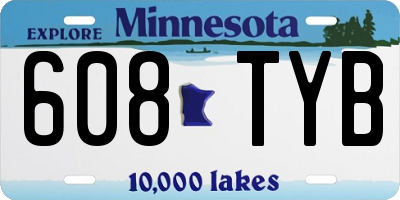 MN license plate 608TYB