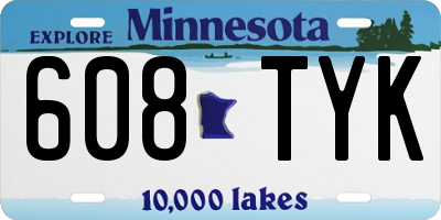 MN license plate 608TYK