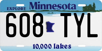 MN license plate 608TYL