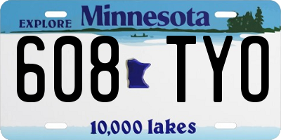 MN license plate 608TYO