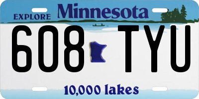 MN license plate 608TYU