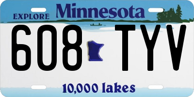 MN license plate 608TYV