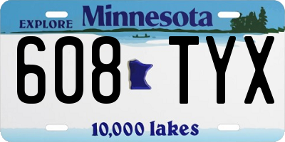 MN license plate 608TYX