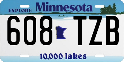 MN license plate 608TZB