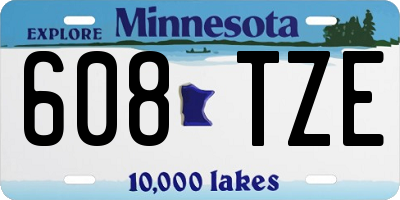 MN license plate 608TZE