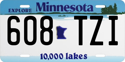 MN license plate 608TZI