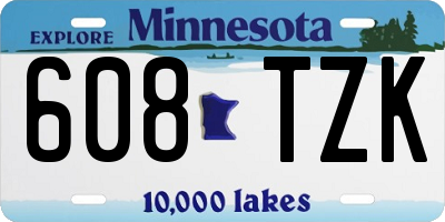 MN license plate 608TZK