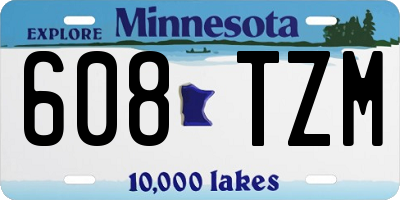 MN license plate 608TZM