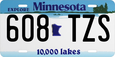 MN license plate 608TZS