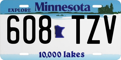 MN license plate 608TZV