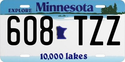 MN license plate 608TZZ