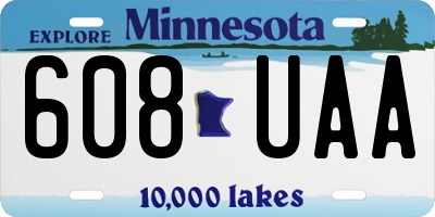 MN license plate 608UAA