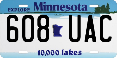 MN license plate 608UAC