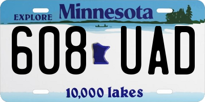 MN license plate 608UAD