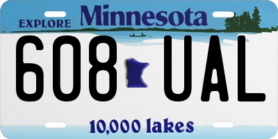 MN license plate 608UAL