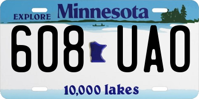 MN license plate 608UAO