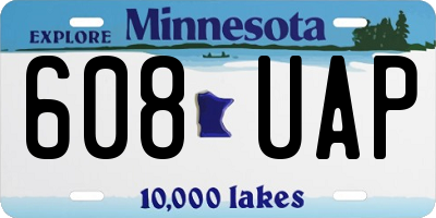 MN license plate 608UAP