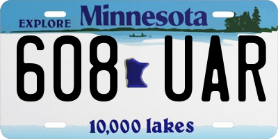 MN license plate 608UAR