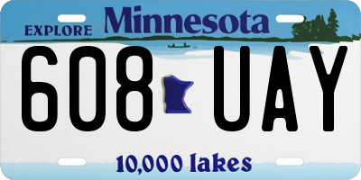 MN license plate 608UAY