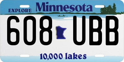 MN license plate 608UBB