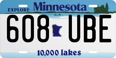 MN license plate 608UBE