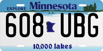 MN license plate 608UBG
