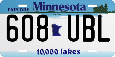 MN license plate 608UBL