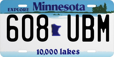 MN license plate 608UBM