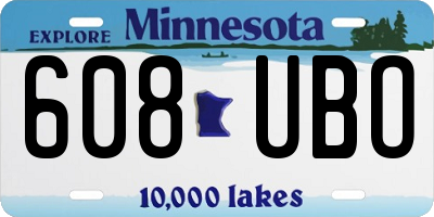 MN license plate 608UBO