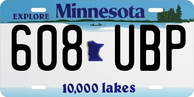 MN license plate 608UBP