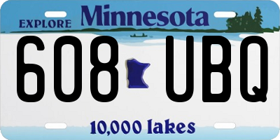 MN license plate 608UBQ