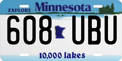 MN license plate 608UBU