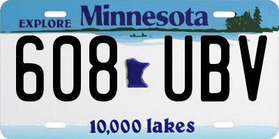 MN license plate 608UBV