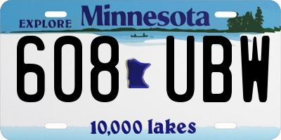 MN license plate 608UBW