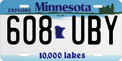 MN license plate 608UBY