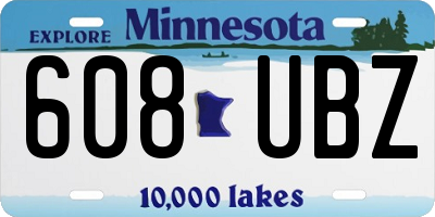 MN license plate 608UBZ