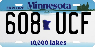 MN license plate 608UCF