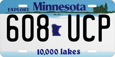 MN license plate 608UCP