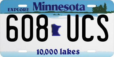 MN license plate 608UCS