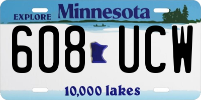 MN license plate 608UCW