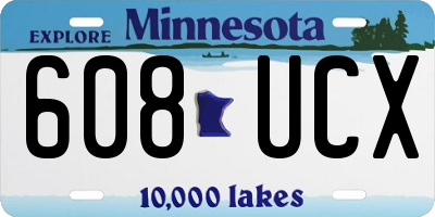 MN license plate 608UCX