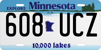 MN license plate 608UCZ
