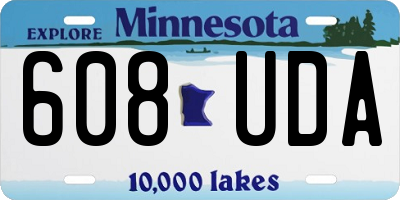 MN license plate 608UDA