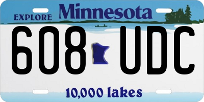 MN license plate 608UDC