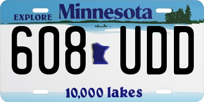 MN license plate 608UDD