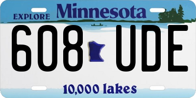 MN license plate 608UDE