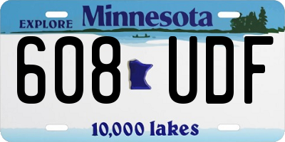 MN license plate 608UDF