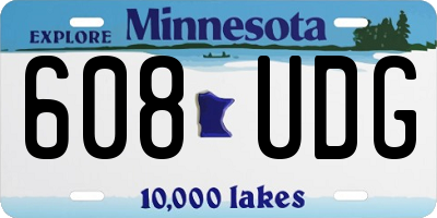 MN license plate 608UDG