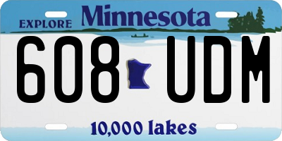 MN license plate 608UDM